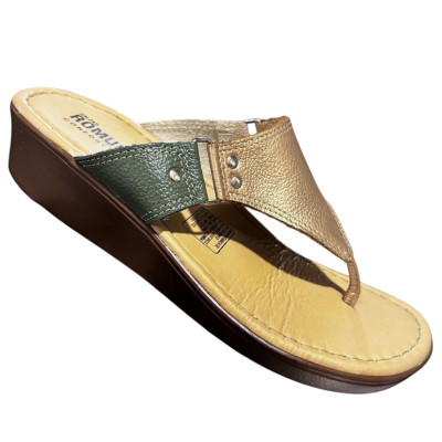 Romulo Sandalia Cuero Bronce - Verde Mujer Talla 35 Ref 5729 